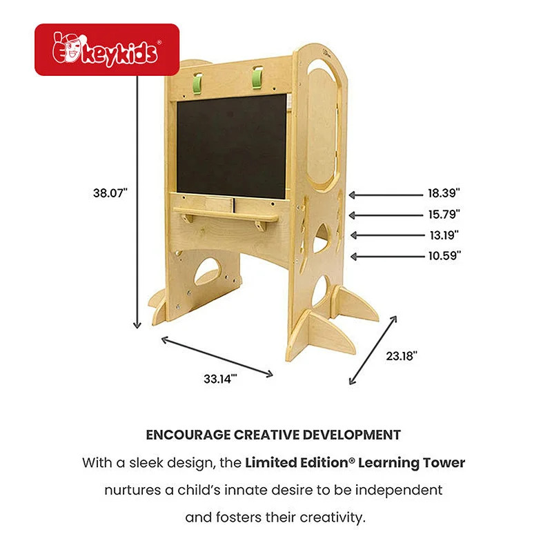 4 in 1 Kids Kitchen Bathroom Counter Helper Stool with Adjustable Height & Safety Rail W08G391